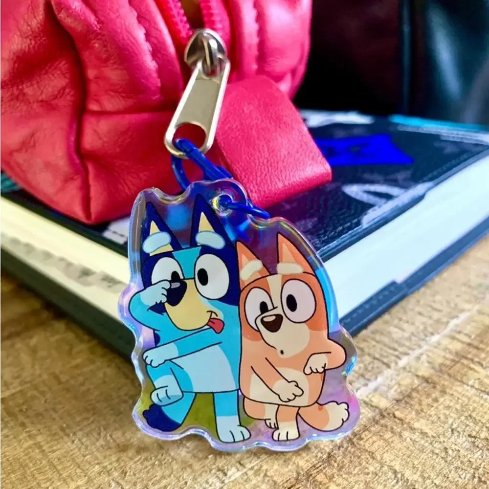 Bluey Holographic Keychain, Bag Charm, Bingo Heeler